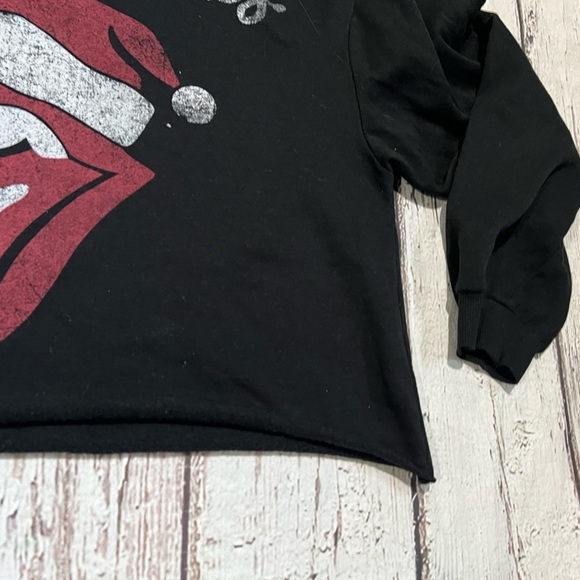 Women's The Rolling Stones Crop Top Christmas Rock n Roll Music Sweatshirt - Picture 3 of 6